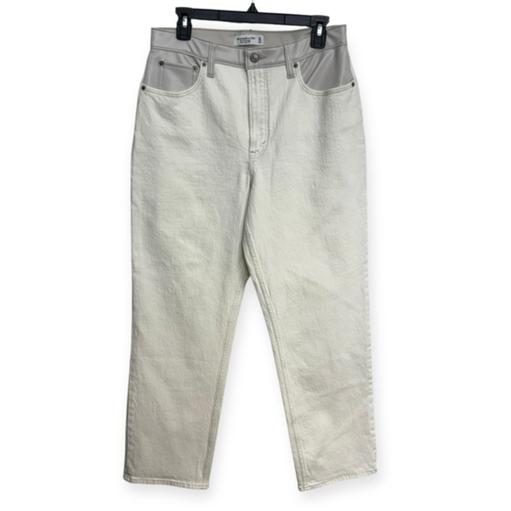 Abercrombie & Fitch Women's 90’s Ultra High Rise Cream Straight Leg Jeans 31/12